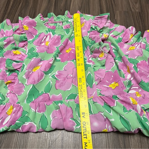 Staccato women sz M BRIDGET FLORAL TIERED RUFFLE DRESS - KELLY GREEN - Picture 12 of 12